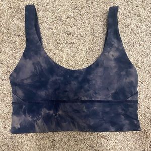 Lululemon align reversible bra in diamond dye true navy/lunar rock - size 4